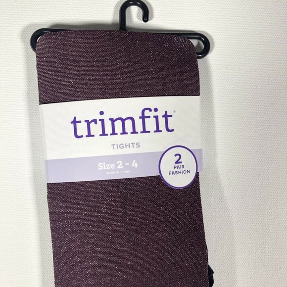 Trimfit Fashion Tights 2 Pair Black/Maroon - Picture 2 of 4